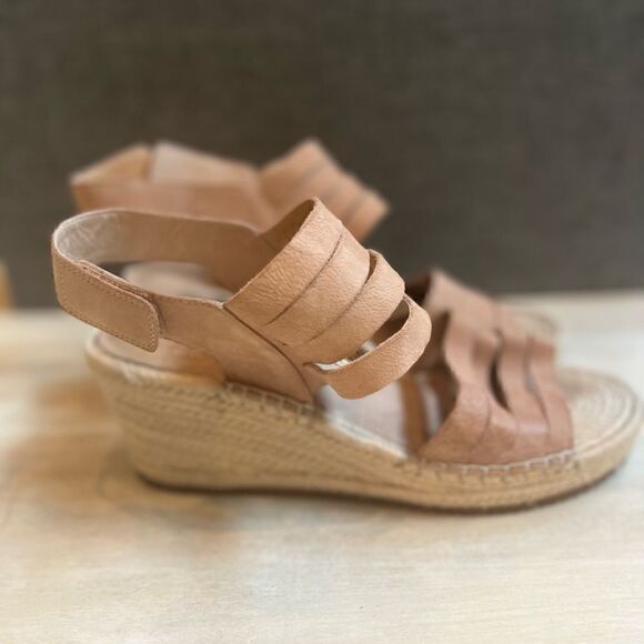 Eileen Fisher suede nude espadrilles size 8 extremely comfortable w/ box & bag - Picture 5 of 7
